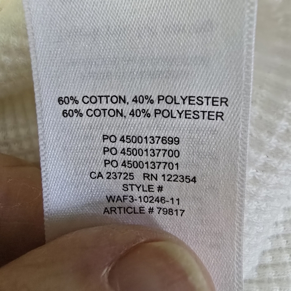 Aritzia Tna Women's White Waffle Knit Long Sleeve Ribbed Cuff And Sleeves Size S - Picture 11 of 11